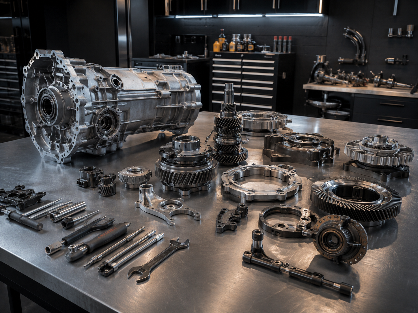 Transmission and drivetrain parts workbench
